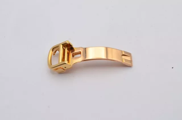 Cartier Leder Armband Faltschliesse 18K 750 Massiv Gold 12Mm Deployment Clasp