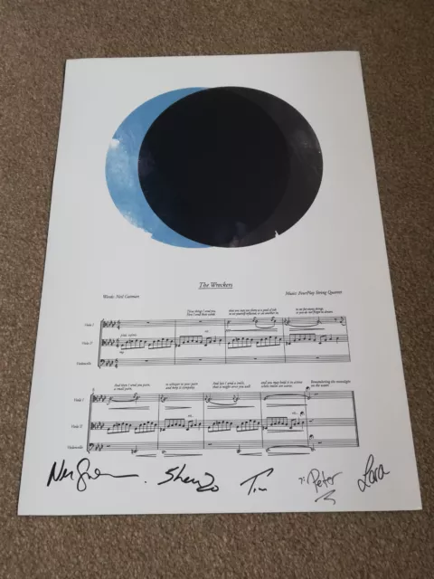 Neil Gaiman & Four Play String Quartet Signs Of Life Signed Large Print Only 200