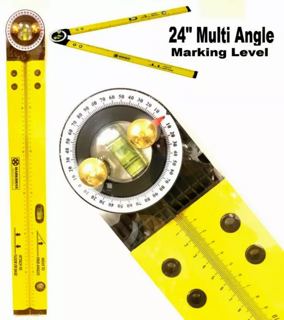 BRAND NEW MULTI FUNCTION RULER ANGLE FINDER SPIRIT LEVEL 600mm / 24inch 0-270°