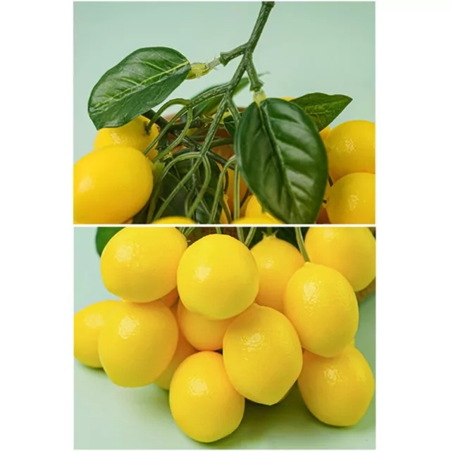 Artificial Lemons String, Vivid Faux Lemon Plastic Fake Yellow Lemon Fake Fruit