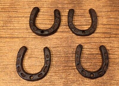 Four Cast Iron 2" Extra-Small Horseshoes Rustic 05211