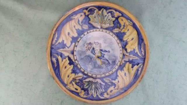 Plat Ancien En Faience Majolique Italienne