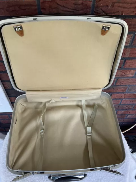 Vintage Samsonite Silhouette Hard Shell Suitcase Luggage Brwn Travel Case No Key