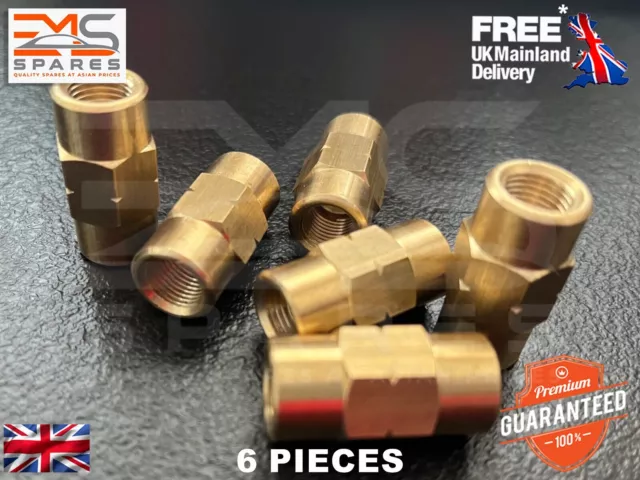 M10 x 1mm Brass Inline Brake Pipe Fitting Joiner Connector For 3/16” Pipe 6x EMS