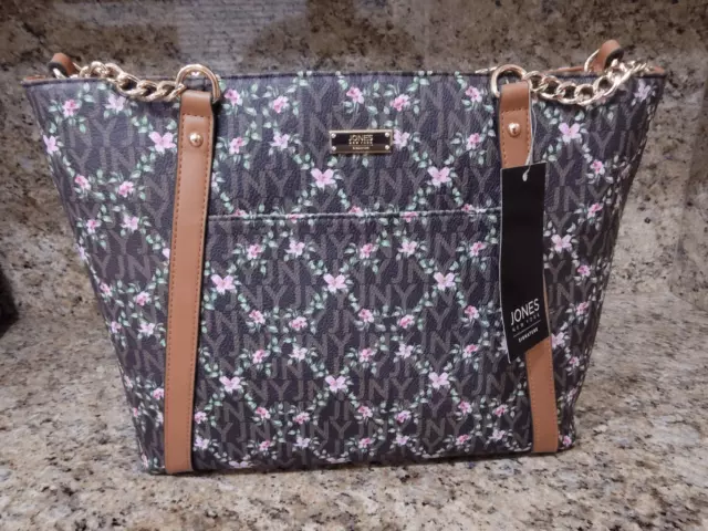 Jones New York Signature Vine Floral Brown Lisa Satchel