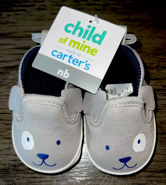 Newborn Boys Child of Mine by Carter's Gray Dog Slip-On Shoes Newborn