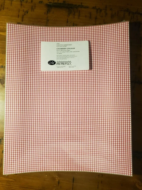 Papel de montaje fotográfico arándano gingham 10x12 10 hojas recuerdos creativos