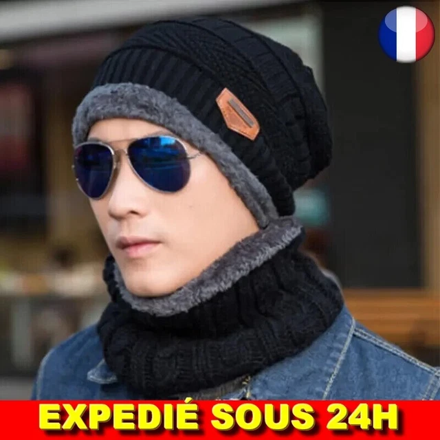 Ensemble écharpe bonnet gants laine et angora LUANA bleu royal