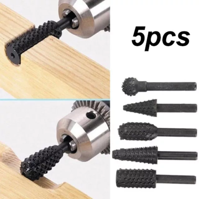 5pcs 1/4 High Carbon Steel Drill Bits Set Home Workshop Cutting Carving Tools