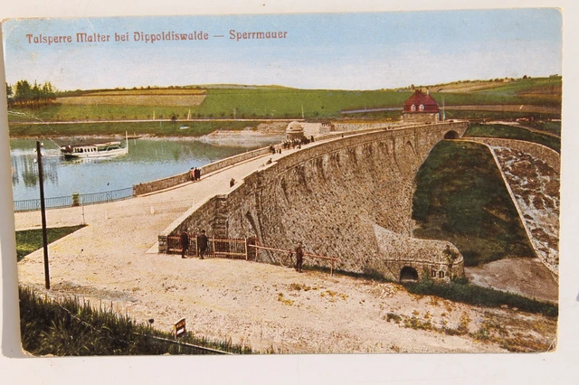26357 AK TALSPERRE Malter Bei Dippoldiswalde Sperrmauer Con Barca 1920