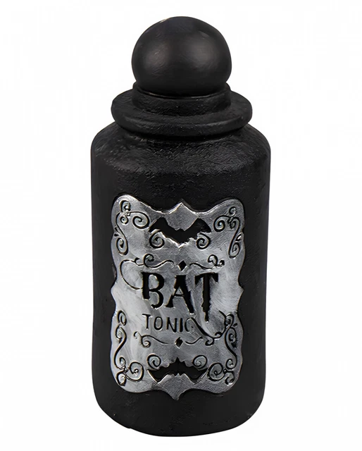 Pipistrello decorazione bottiglia veleno con scritta BAT TONIC 15 cm