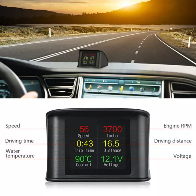 Velocímetro inteligente HUD del coche Herramientas digitales LCD de diagnóstico 2