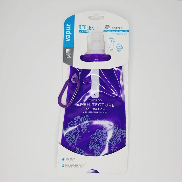 Vapur 18oz Reusable Water bottle Anti bottle Chicago Architecture Foundation