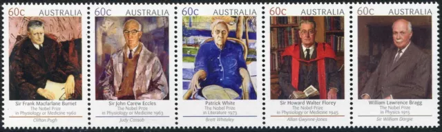 2012 Australia Nobel Prize Winners Strip Of 5 Mint Never Hinged, Clean & Fresh