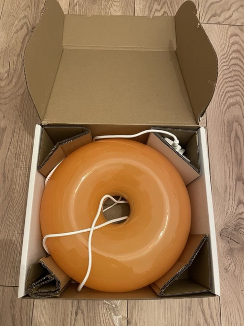 IKEA VARMBLIXT LED table wall Donut lamp/Orange glass round -Sabine ...