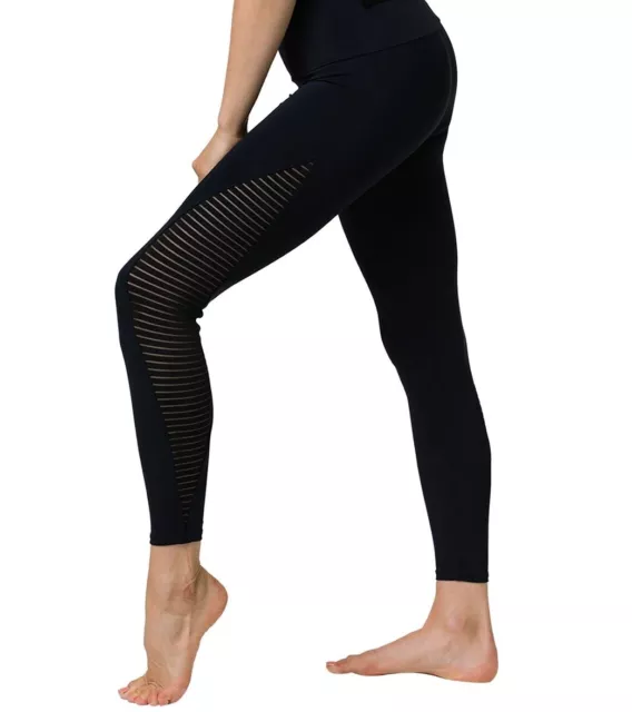 Onzie 242527 Womens Shape Mesh Yoga Activewear Leggings Black Size Small/Medium 2