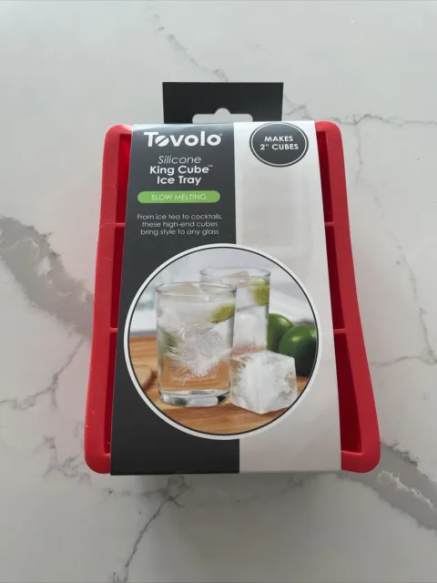 🔥 Tovolo King Cube Ice Tray- 2” Ice Cubes - Red #81-9110 - Silicone - BPA Free
