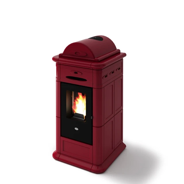 Poêle à granulés Paola 9 acier bordeaux 8,9 kW - Luxembourg