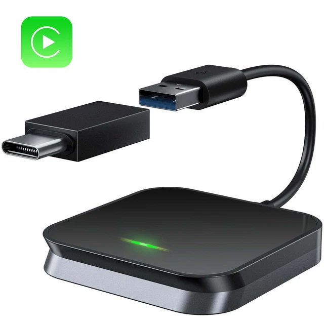 Adattatore Carplay Wireless per iPhone,2025 Upgrade Dongle Apple CarPlay Wireless Plug & Play via USB-A,Compatibile con iOS 10+ e auto con CarPlay. (CP1-G