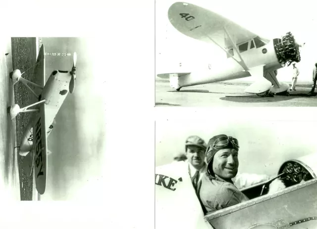 Set Of 3 - Lot #25  B&W 4X6 Photographs - Racing Airplanes "Ike" & Aviation