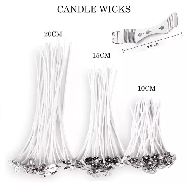 Pre Waxed Candle Wicks With Long Tabbed Cotton Sustainer For Candle Making Craft