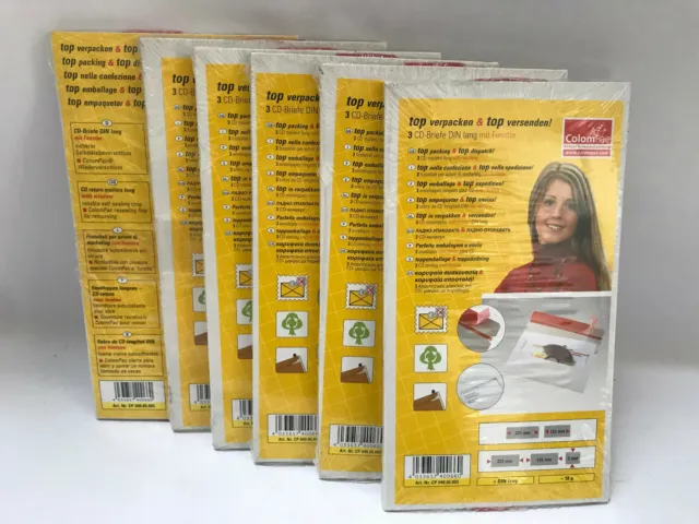 18x ColomPac CP 068.06 223x125x3 mm imballaggio spedizione multimediale lettere CD con finestra