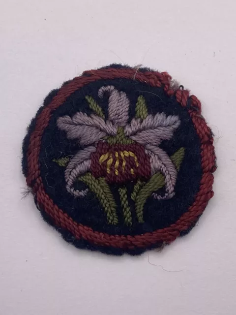 Early Girl Guides Orchid Patrol Embroidered Felt Badge Guiding.