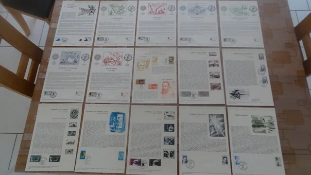 Lot De 116 Feuillets Timbres Poste France 1974/75/76 - Collection Historique - TBE
