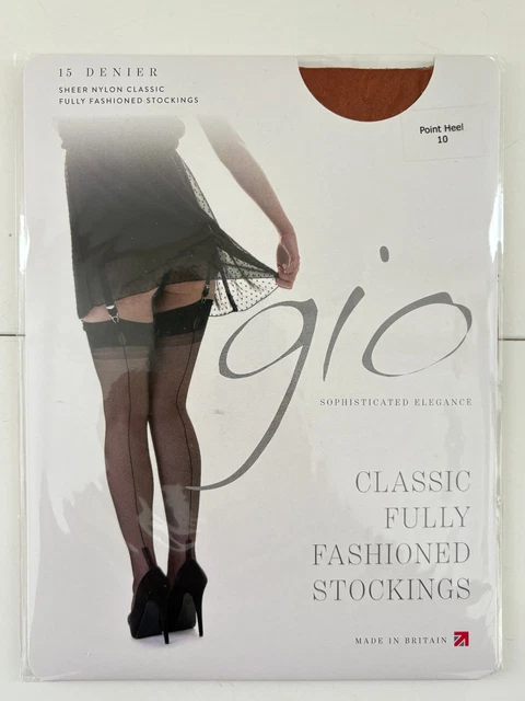 BAS NYLON COUTURE Vintage Roseau Nylons Surtordu Taille 3