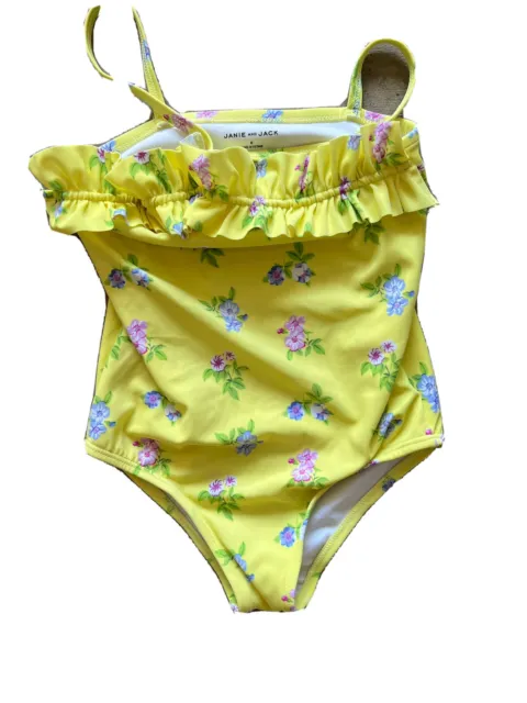 NWT JANIE AND JACK yellow Summer Swim Bathing Suit Size 6 6T