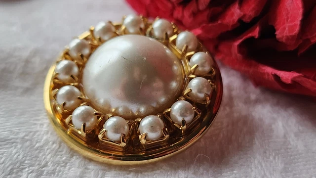 Gros bouton vintage parurier collection métal doré  emprisonné bijoux 2,8 cm D9j