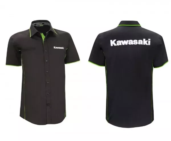 Kawasaki Sports Hemd Herren SHirt schwarz kurzarm NEU!