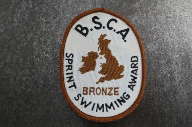 BSCA Sprint Swimming Bronze Sport Woven Cloth Patch Badge (L38S)