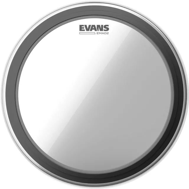 Evans EMAD2 Bass Drum Schlag Fell 22" Clear zweilagig Kick Drum Dämpfer Ring