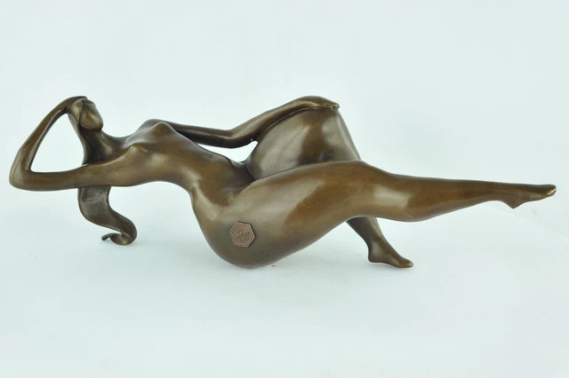 Estatua Bailarín Sexy Pin-up Art Deco Estilo Art Nouveau Estilo Bronce sólido 2