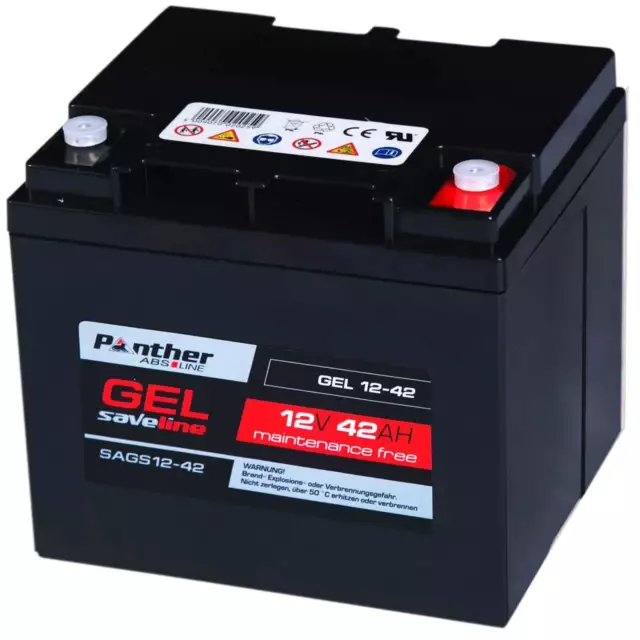 Panther Bleiakku GEL 42Ah 12V Batterie BleiGel Rollstuhl Solar Akku 45Ah 40Ah