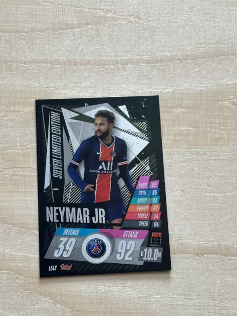 Match Attax 2020/21 20/21 Neymar Jr Silver Limited Edition No Le4S