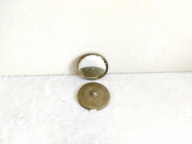 Boîte à Miroir De Maquillage Vintage En Laiton - Ancienne, France - Occasion