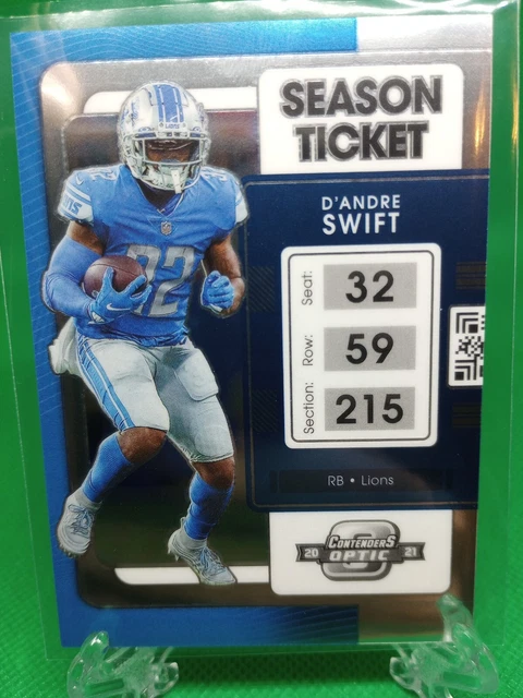 2021 Panini Contenders Optic D'Andre Swift #46 Lions! Season Ticket Silver