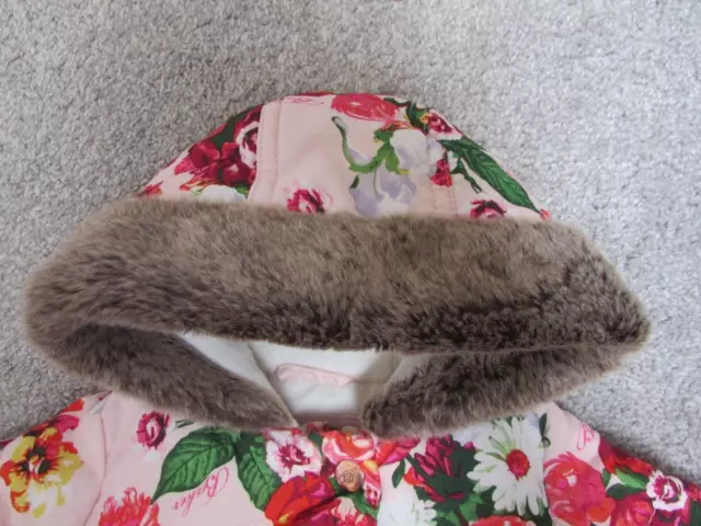 Beautiful Ted Baker baby girls 0-3 months floral winter coat - Very good con 2