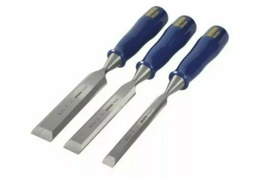 Irwin MAR444S3 Bord Biseauté Burin Bleu Puce Poignée Set 3 Pièce