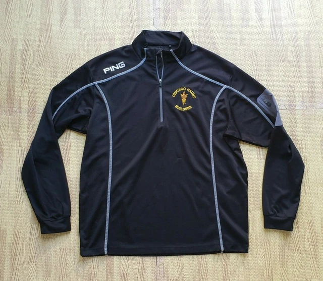 CHICAGO HAUNT BUILDERS PING Golf Quarter Zip Black Pullover Shirt Men's