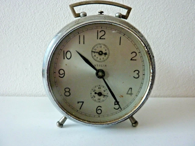 VEGLIA sveglia da tavolo orologio Vintage Italy Funzionante