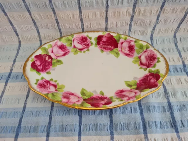 Vintage Royal Albert Old English Rose Oval Serving Bowl / Dish