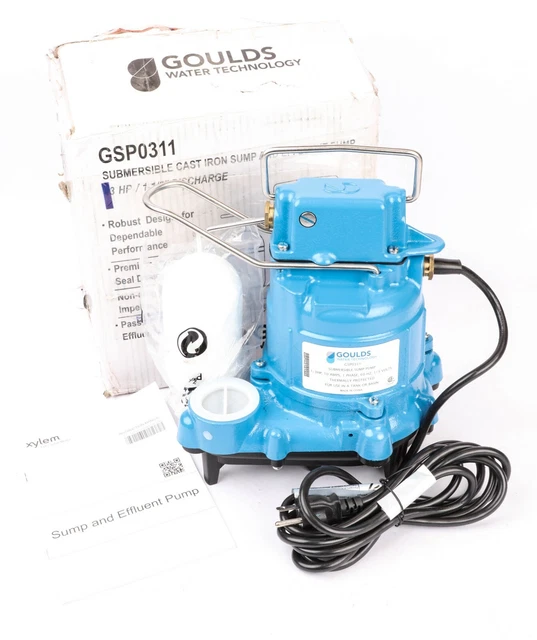 Goulds GSP0311 Submersible Sump Pump, 115VAC, 1/3HP