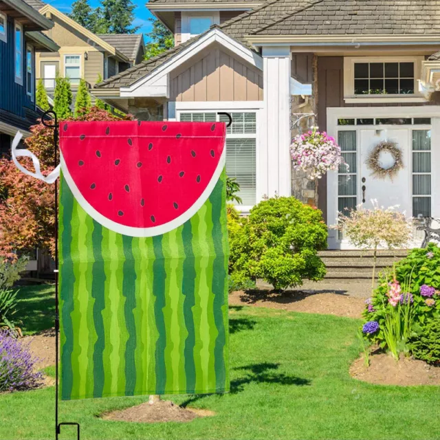 Watermelon Garden Flags Single Sided Fruit With Black Seeds Red Slice Polka D F1