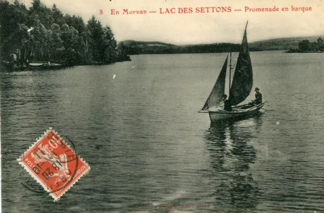 Carte MONTSAUCHE LES SETTONS Lac des Settons Promenade en barque