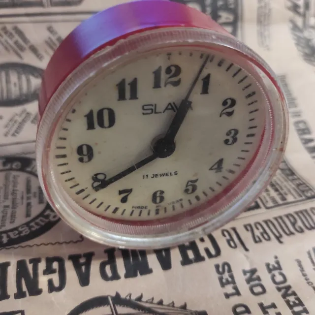 Soviet Watch Antique Alarm Clock Slava Mechanical 11stones USSR Vintage 1980