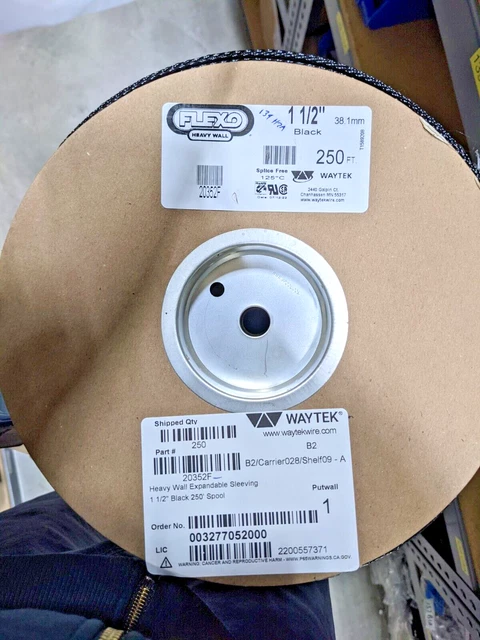 250 FT Techflex Flexo HWN1.5 Heavy Wall Expandable Wire Sleeving, 1 1/2" 20352F