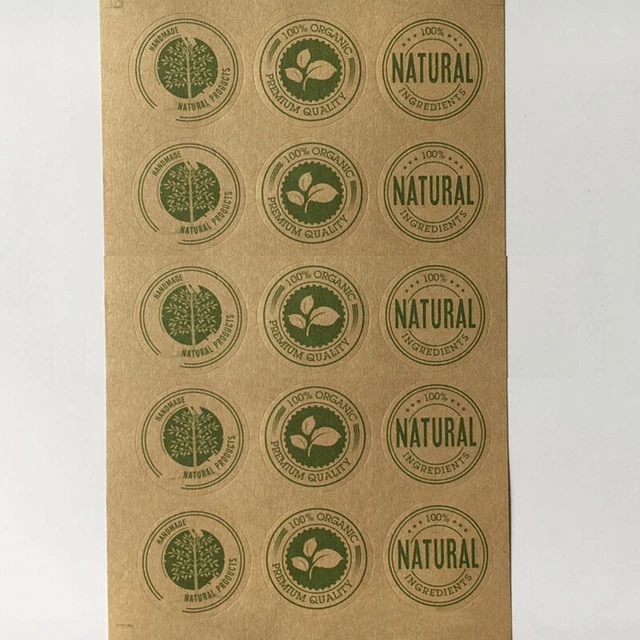 Adesivi alimentari naturali Kraft arrotondati arrotondati sigilli etichette patch 35*35 mm